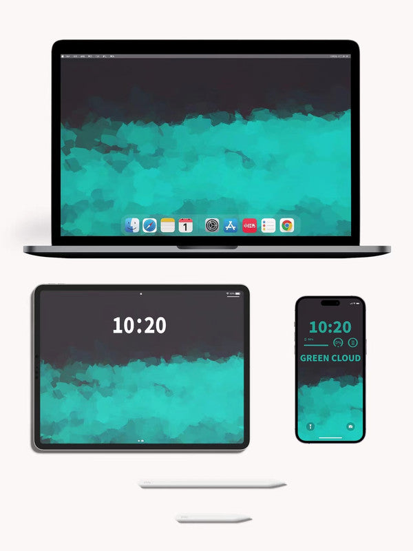 Original 4K HD Wallpaper - Green clouds for Win & Mac