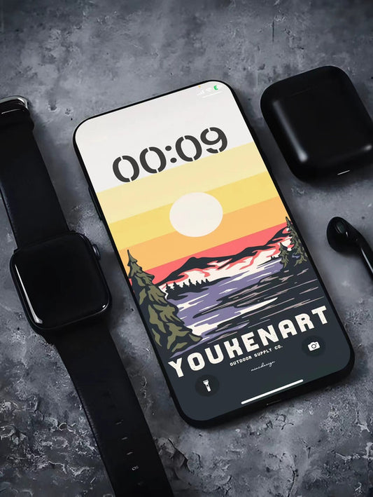 Fond d'écran 4K HD - Coucher de soleil de style vintage pour iPhone et Android