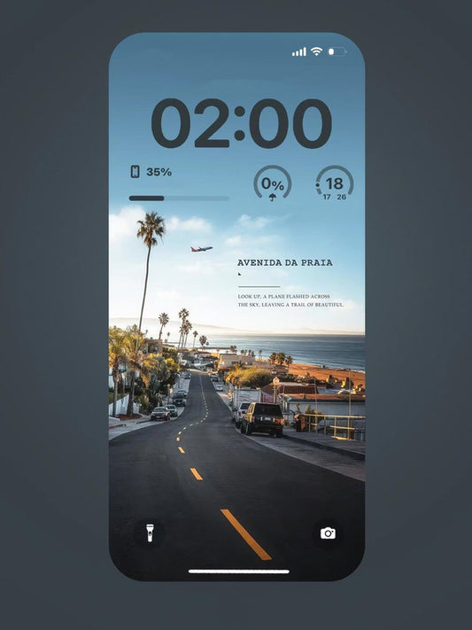 4K HD Wallpaper Background- Seaside street scene for iPhone and Android