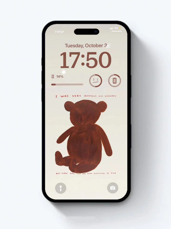 4K HD Wallpaper Background- A little brown bear for iPhone and Android