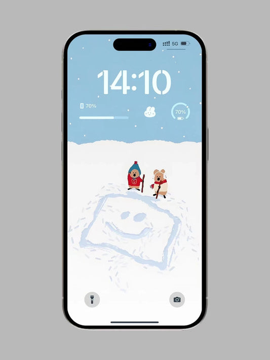 Original 4K HD Wallpaper - Playing with snow together for iPhone and Android