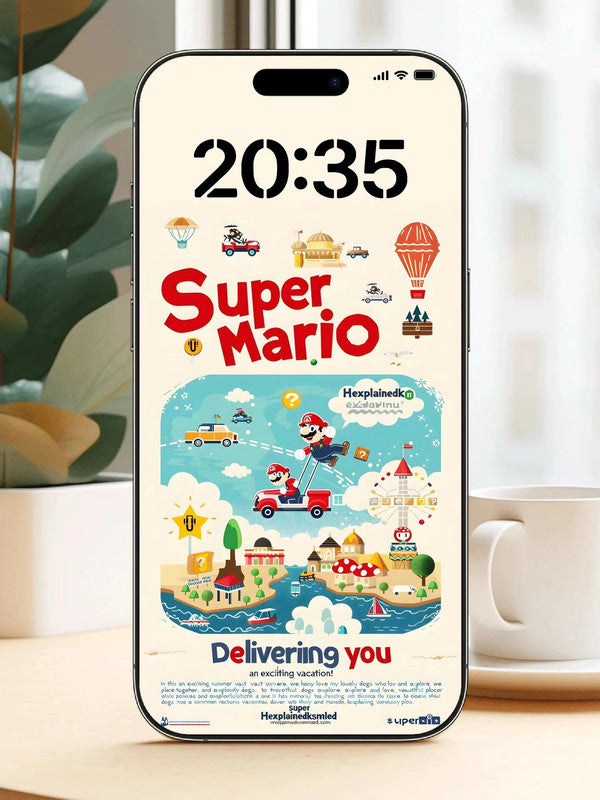 4K HD Wallpaper Background- Vintage Mario for iPhone and Android