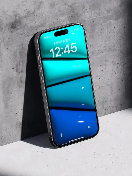 4K HD Wallpaper Background- 3D Gradient blue blocks for iPhone and Android