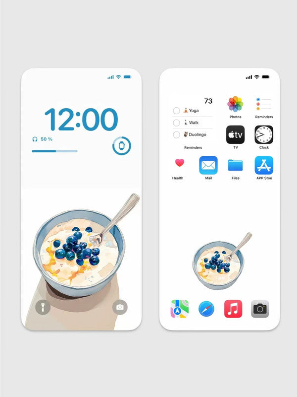 4K HD Wallpaper Background- Blueberry with Yogurt for iPhone and Android