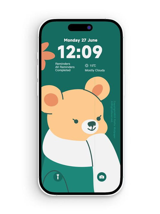 4K HD Wallpaper Background -Green Bear for iPhone and Android