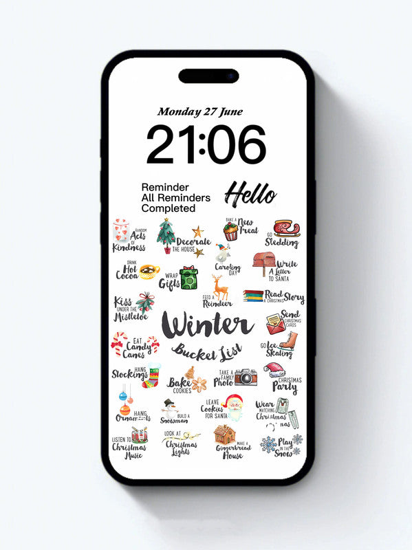 4K HD Wallpaper Background - Winter bucket list for iPhone and Android