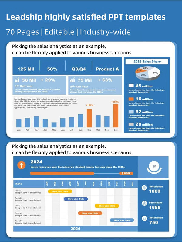 PPT Template Background Design - Summarization and Planning