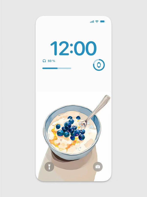 4K HD Wallpaper Background- Blueberry with Yogurt for iPhone and Android