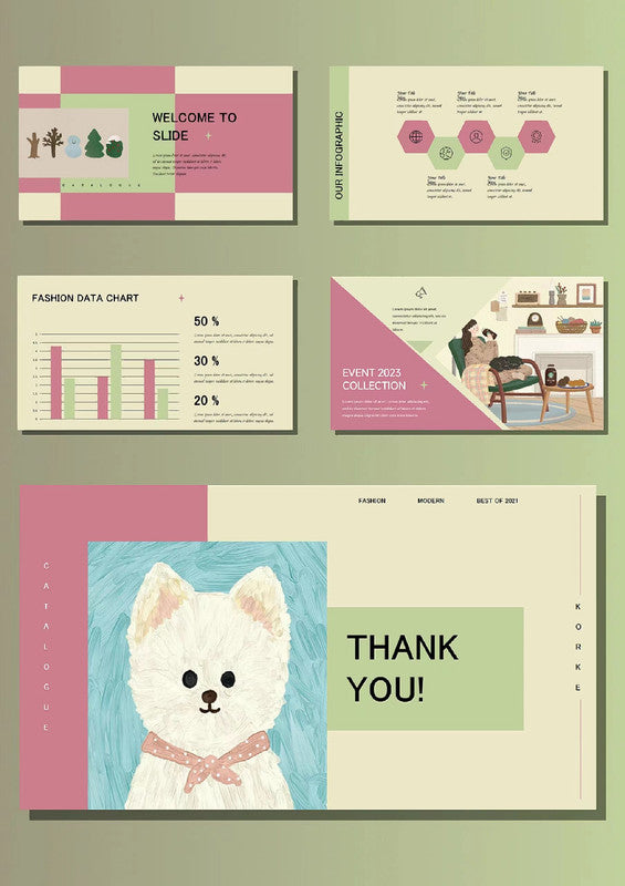 PPT Template Background Design - THE KORKE (21 pages)