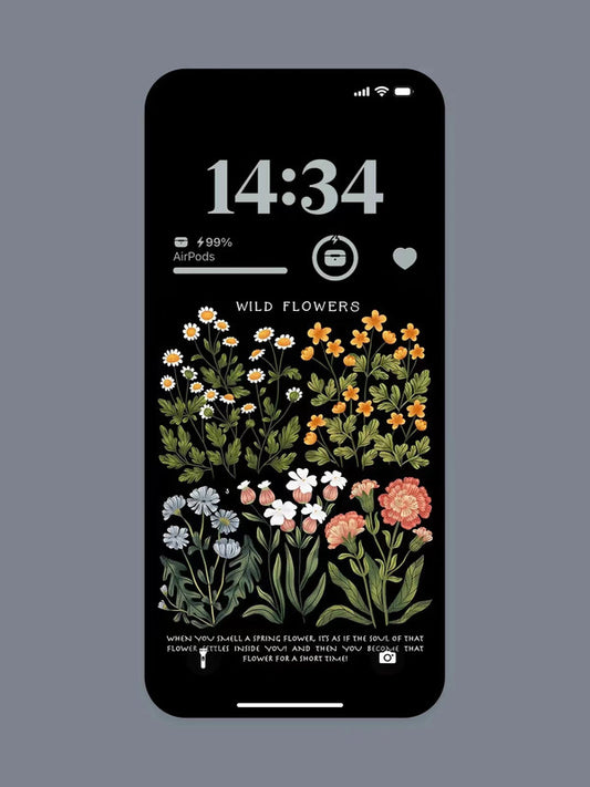 4K HD Wallpaper Background- Wildflowers in Spring for iPhone and Android