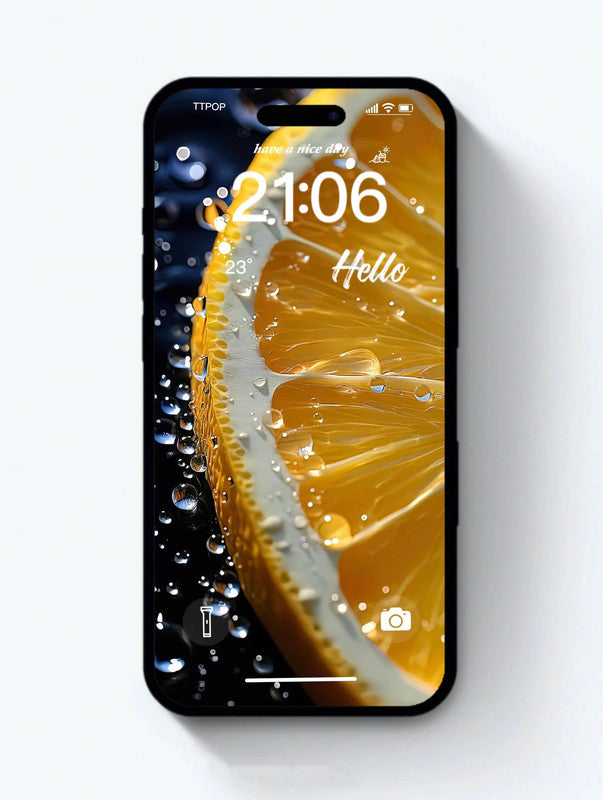 4K HD Wallpaper Background- Hello Orange for iPhone and Android