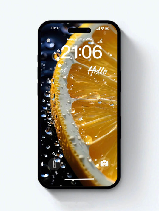 4K HD Wallpaper Background- Hello Orange for iPhone and Android