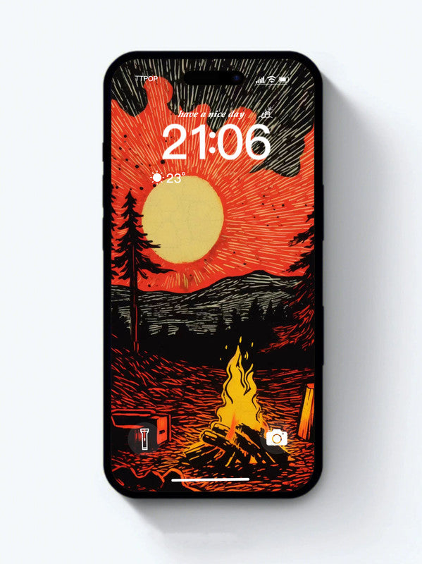Original 4K HD Wallpaper - Campfire for iPhone and Android