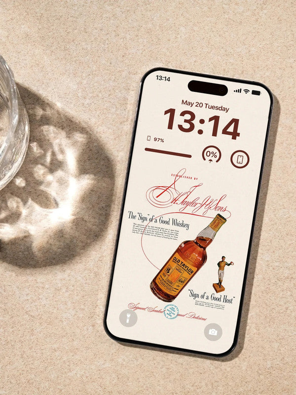 Original 4K HD Wallpaper - A vintage whiskey poster for iPhone and Android