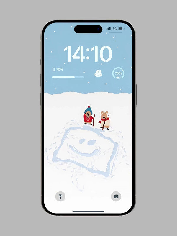 Original 4K HD Wallpaper - Playing with snow together for iPhone and Android