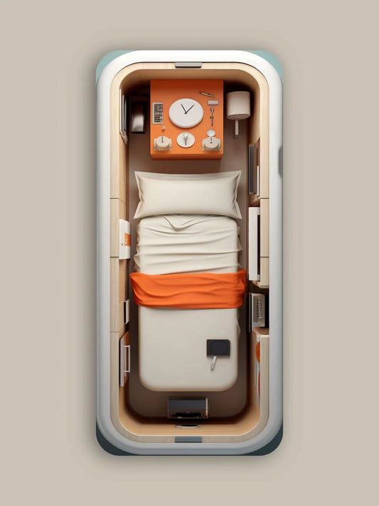 4K HD Wallpaper Background- Capsule Hotel for iPhone and Android
