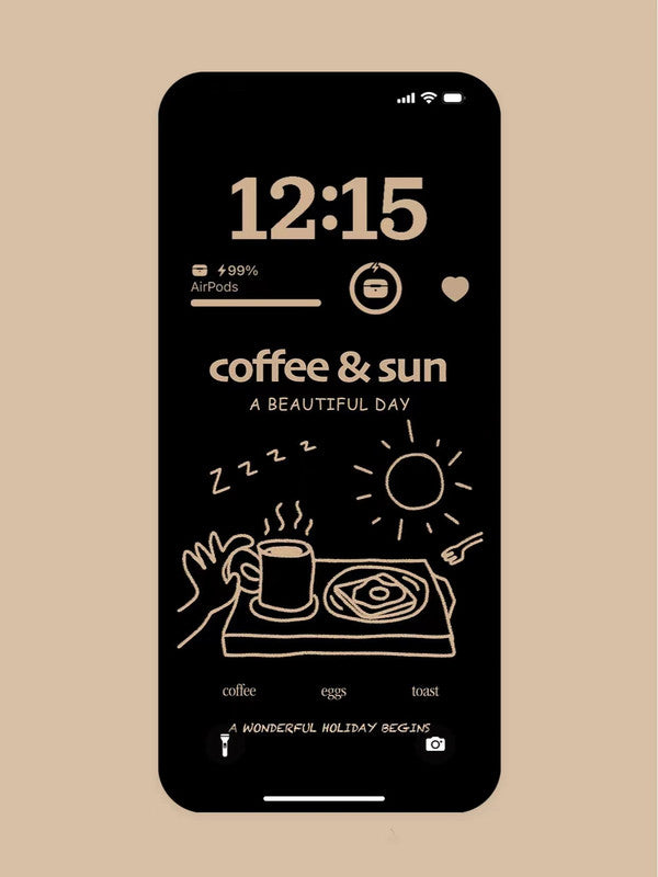 4K HD Wallpaper Background- Coffee & Sun for iPhone and Android