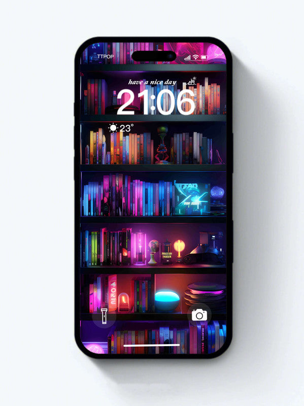 Original 4K HD Wallpaper - Bookcase for iPhone and Android