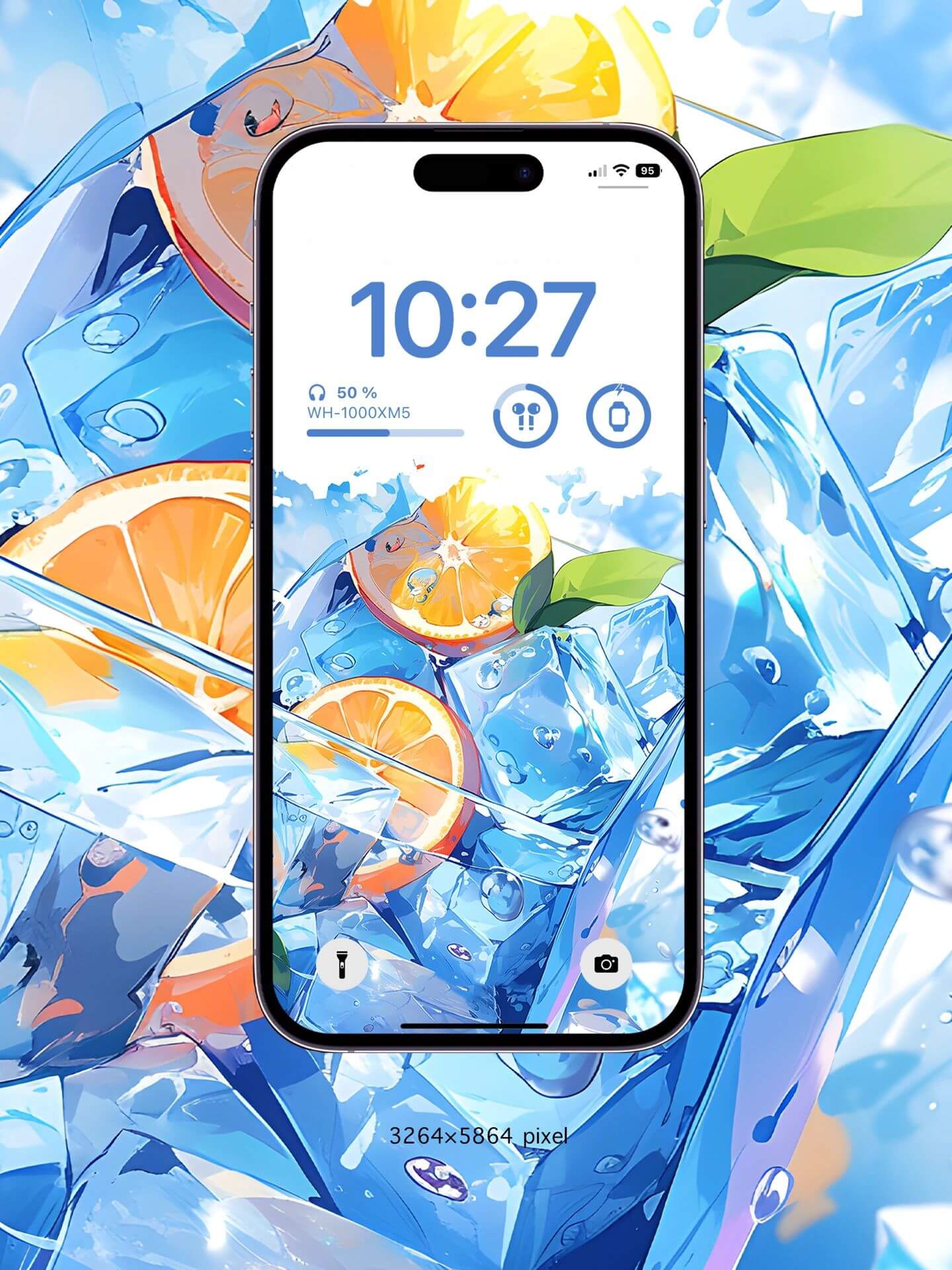 4K HD Wallpaper Background- Iced Lemon for iPhone and Android