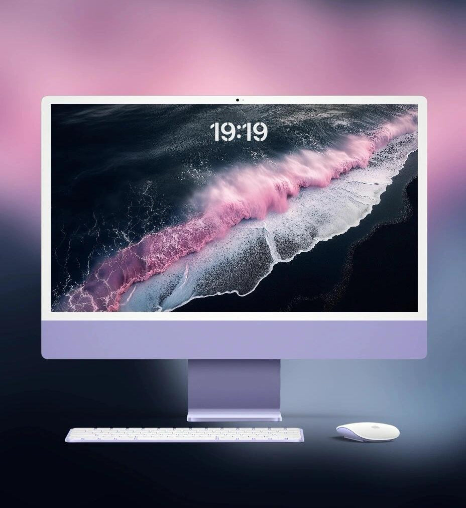 4K HD Wallpaper Background- Pink on Black for iPhone and Android