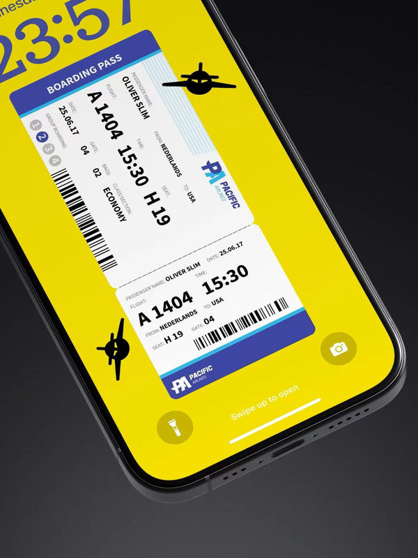 4K HD Wallpaper Background- An airplane ticket for iPhone and Android