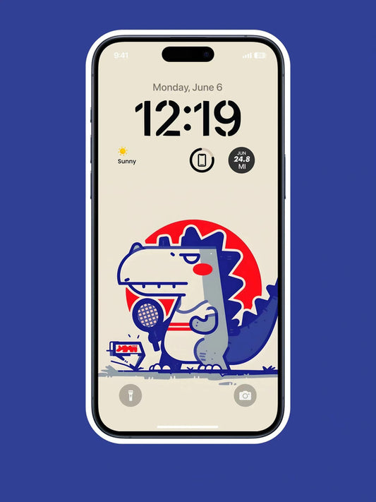 4K HD Wallpaper Background - Cute Godzilla with tennis for iPhone and Android