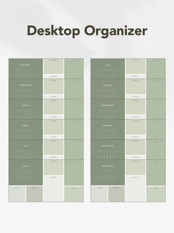2024 Desktop Organizer Backgrounds HD - Green Refreshment for Win & Mac