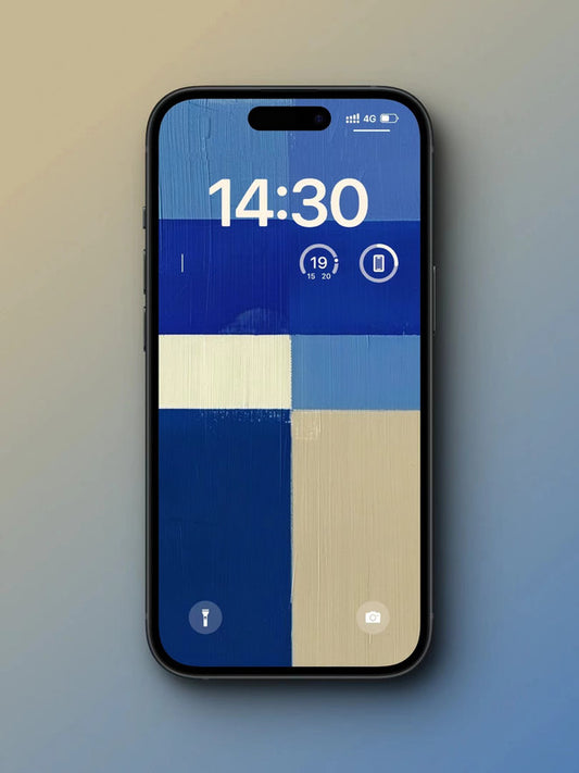 4K HD Wallpaper Background- Minimalist Blue Blocks for iPhone and Android